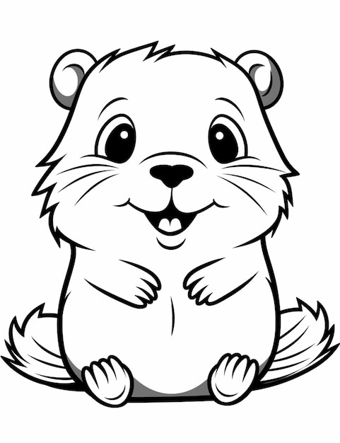 Photo un hamster de dessin animé assis sur ses pattes arrière et souriant