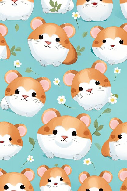 Le hamster fait face à des carreaux sans couture