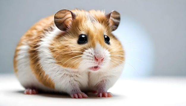 un hamster avec un nez et des oreilles blancs