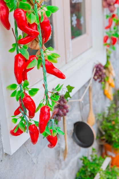 Hang chili légume conservation des aliments à la maison décoration