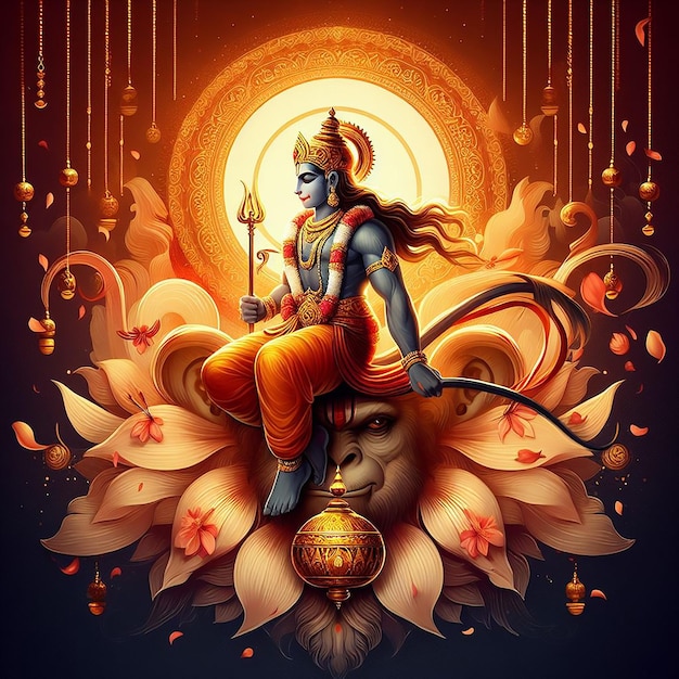 Hanuman Jayanti L'image de fond est générée par Bing