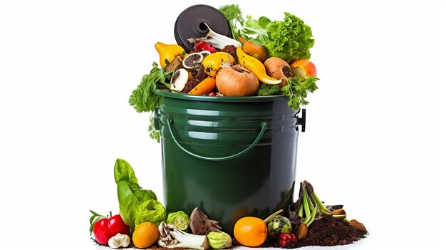 Photo happy and content kitchen compost bin vert orange et marron