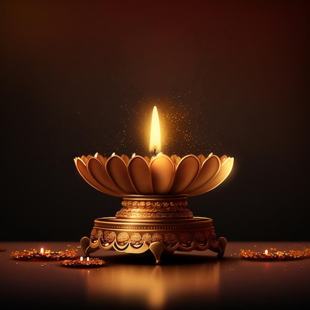 Happy Diwali Un festival traditionnel indien Diwali design de vacances Generative Ai