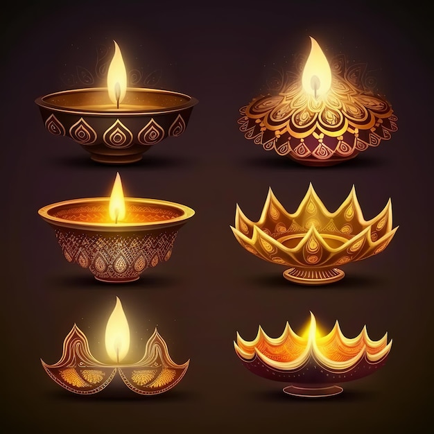 Happy Diwali Un festival traditionnel indien Diwali design de vacances Generative Ai