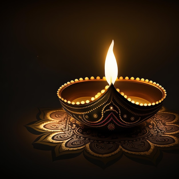 Happy Diwali Un festival traditionnel indien Diwali design de vacances Generative Ai
