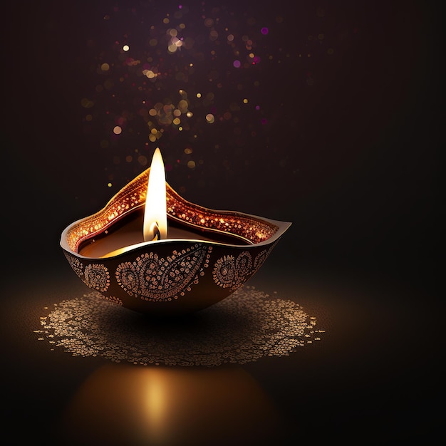 Happy Diwali Un festival traditionnel indien Diwali design de vacances Generative Ai