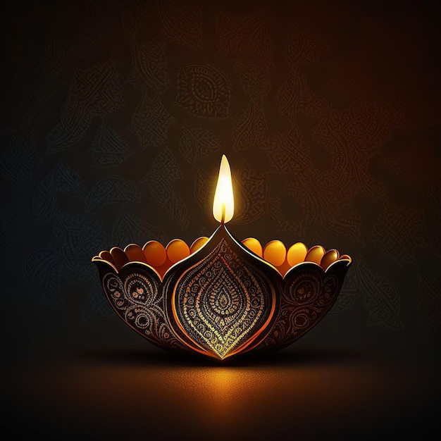 Happy Diwali Un festival traditionnel indien Diwali design de vacances Generative Ai