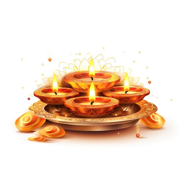 Happy Diwali illustration de Burning Diya sur Happy Diwali Diwali Celebration Festival des lumières avec fond