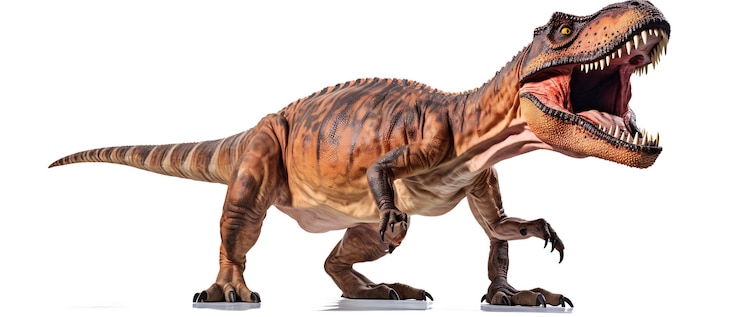 Photo happy funny t rex dinosaure à l'arrière-plan avec un espace de copie pour le texte