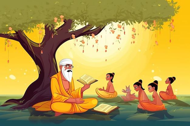 Happy Guru Purnima Génératif ai