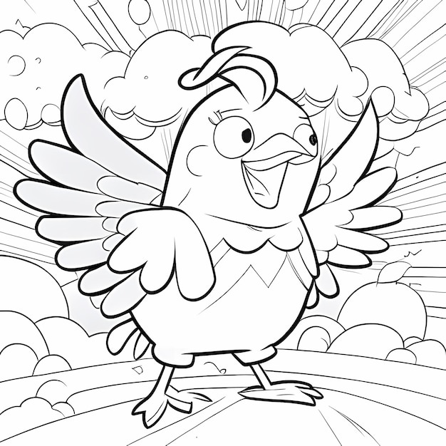 Happy Henny Coloring Fun avec un poulet joyeux