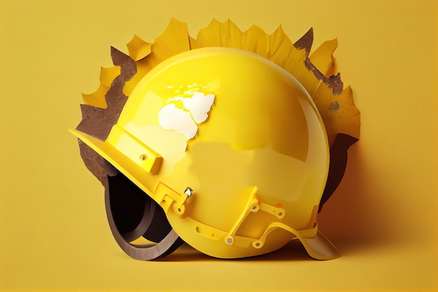 Happy Labor Day concept fond jaune Ai générative