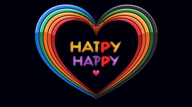 Happy_Pride_month_text_and_rainbow_pride_ribbon magnifiquement fait avec une IA générative