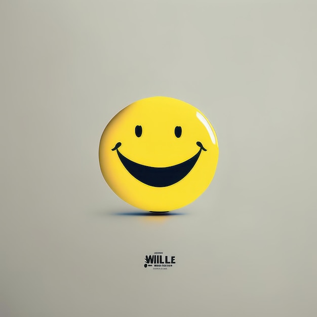 Photo happy smiley emoji jaune ia générative