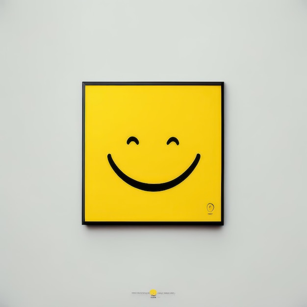 Photo happy smiley emoji jaune ia générative