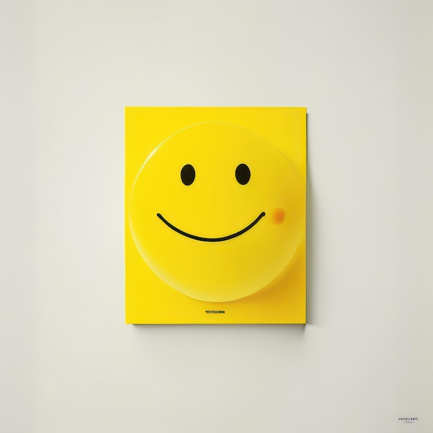 Photo happy smiley emoji jaune ia générative