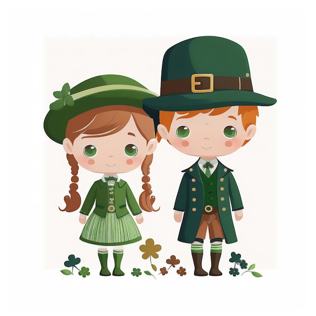 Happy St Patrick's Day illustration shamrock feuilles chope de bière et chapeau