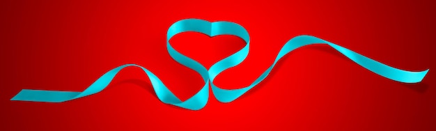 Photo happy valentine ruban élégant en forme de coeur symbole de l'amour