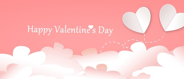 Happy Valentine's Day background avec ciel Amour concept 3d Illustration