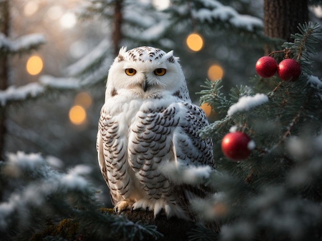 Photo harfang des neiges dans la neige