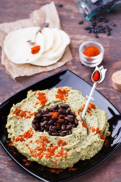 Haricot noir de houmous