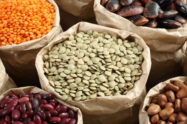 haricots dans un bol en bois