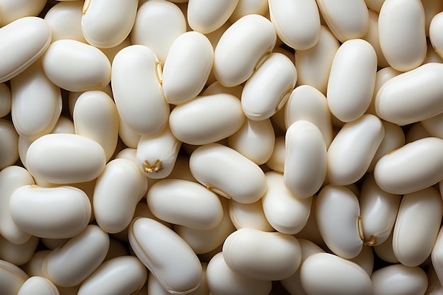 Des haricots français sur fond blanc