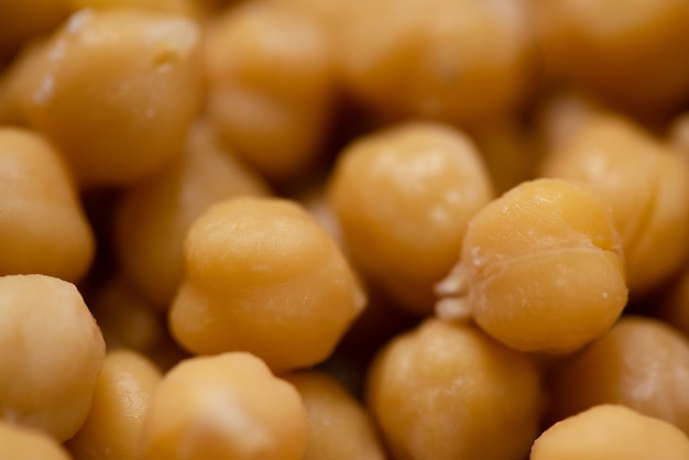 Les haricots de pois chiches se bouchent. Alimentation équilibrée.