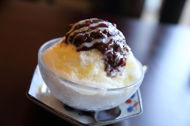 Haricots rouges avec glace japonaise