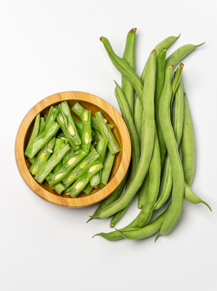 Photo haricots verts crus frais