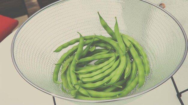 Des haricots verts frais et croustillants