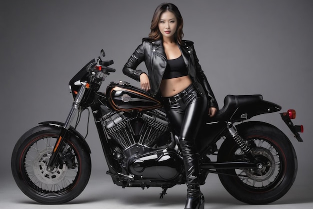 Harley Davidson et une jolie femme