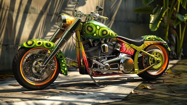 Une Harley Kiwi peinte sur mesure