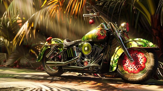 Une Harley Kiwi peinte sur mesure