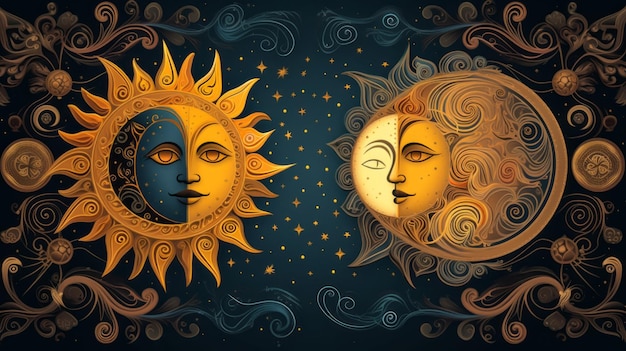 Harmonie Céleste Artistique Soleil et Lune