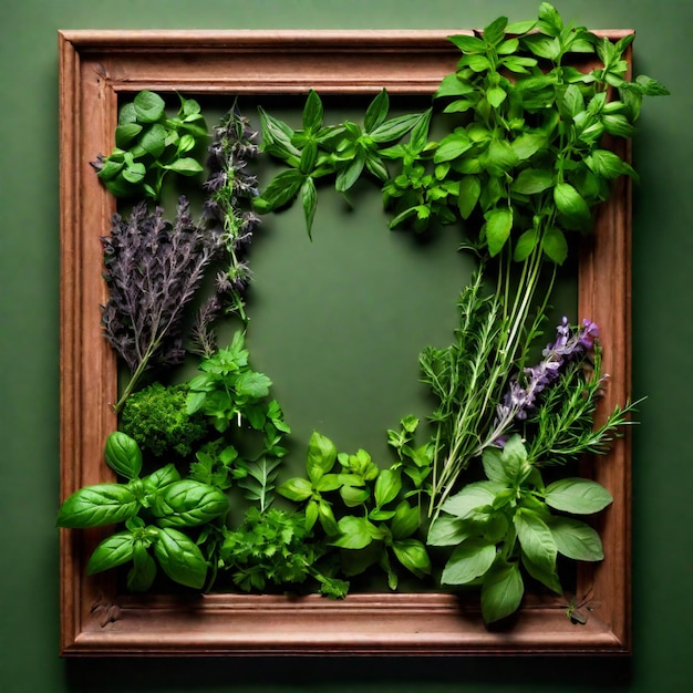 Photo l'harmonie des herbes et l'élégance culinaire