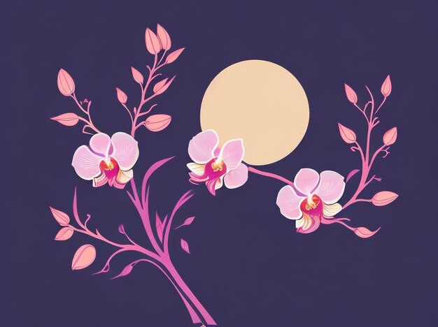 L'harmonie des orchidées Le clair de lune coloré dans la forêt