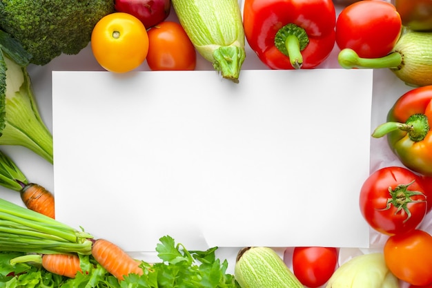 Harmonie sur toile Livre blanc au milieu d'une symphonie de légumes frais Création d'un visuel