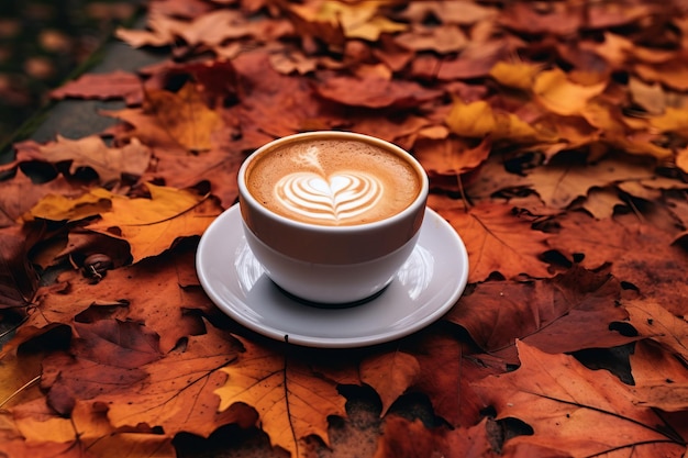 Harmoniser les couleurs embrassant les feuilles d'automne et l'esthétique du café AR 32