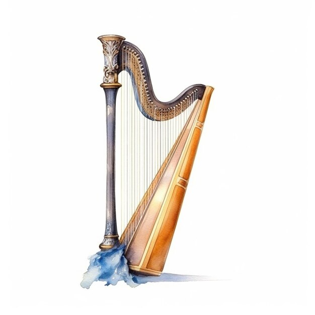 La harpe à l'intérieur de la salle de concert créée avec la technologie d'IA générative