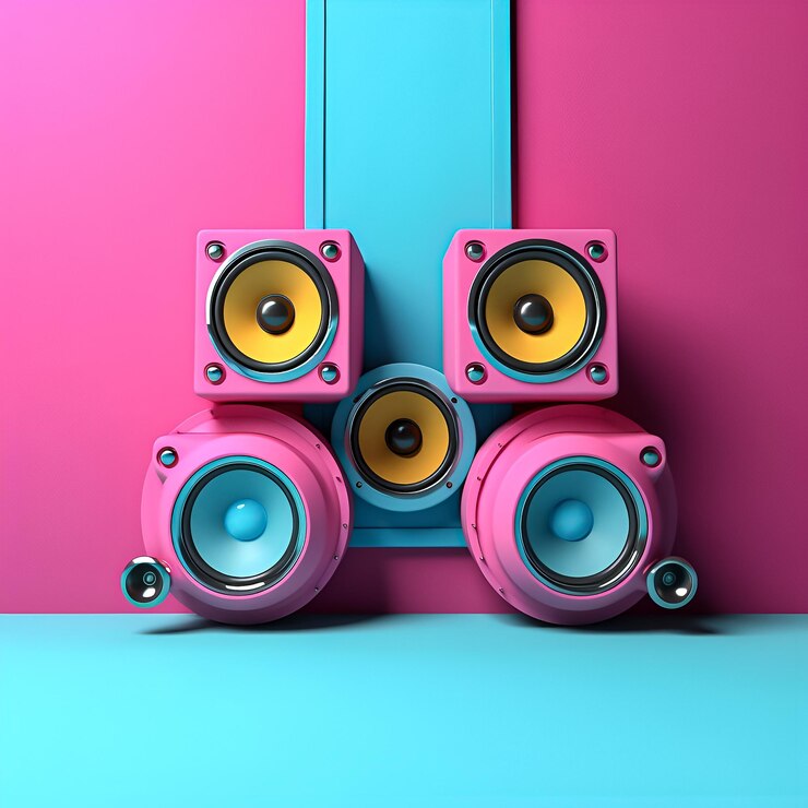 Haut-parleurs de musique colorés