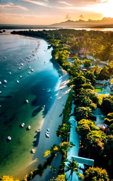 Haut de la vue magnifique paysage de plage