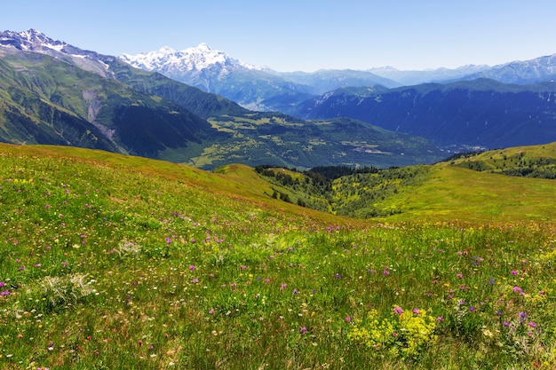 Hautes montagnes du Caucase. Svanétie. Géorgie.