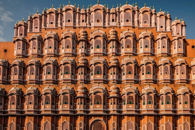 Hawa Mahal et Amber Fort, couleurs et architecture enchanteresses à Jaipur Inde IA générative
