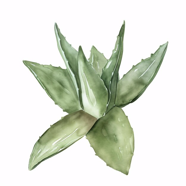 Haworthia laisse les plantes dans le style d'aquarelle illustration de Handawn