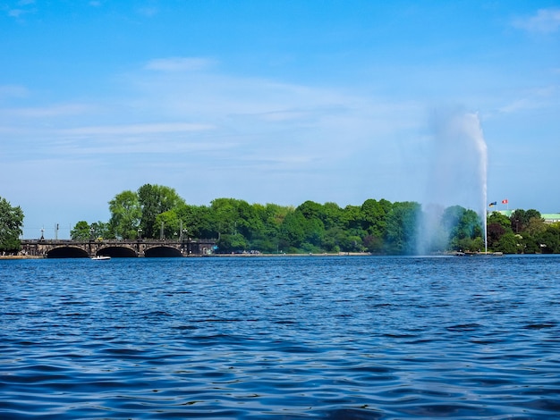 HDR Alsterfontaene Alster Fontaine à Binnenalster Inner Alster