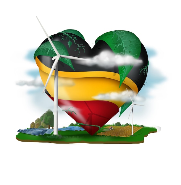 Photo a heart with the germany flag ecological environmental and renewable energies