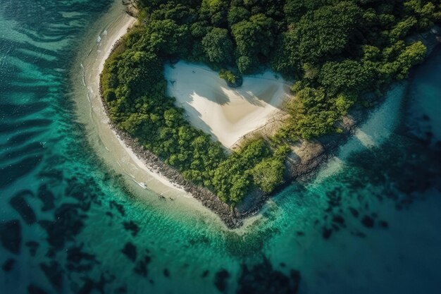 HeartShaped Paradise Île Romantique Oasis Dans L'océan