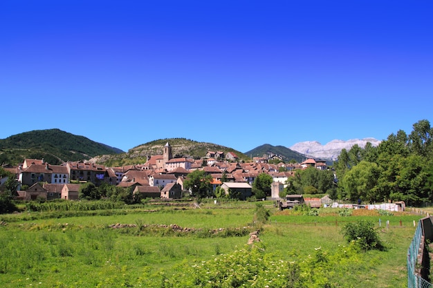 Hecho village dans les Pyrénées Aragon Huesca Espagne