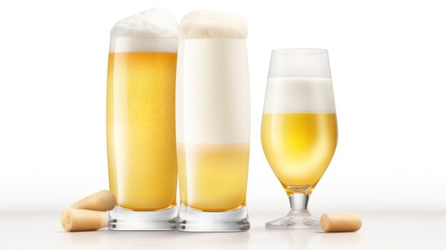 Hefeweizen allemand en verre Weizen et Weisswurst à la moutarde Generative AI